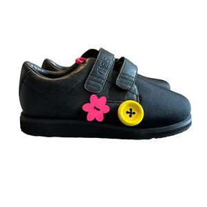Oasis X‎ Tender 6W Black Up Cycled Casual Shoes Velcro Straps Colorful Buttons